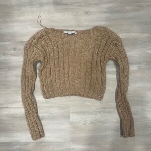 HYFVE Tan Off-the-Shoulder Sweater